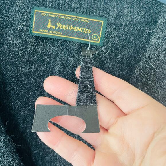 Peru Unlimited Alpaca Men’s Buttondown Gray Cardigan size L j - Picture 5 of 11